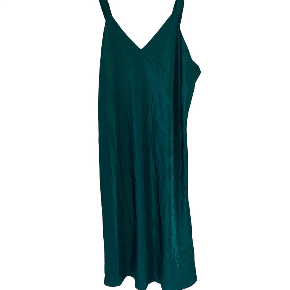 Green slip dress